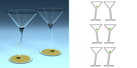 Yes No Maybe Martini Glass by Michael Roller