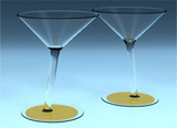 Yes No Maybe Martini Glass by Michael Roller