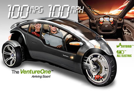 VentureOne 3-wheel Hybrid Vehicle by BMW DesignWorks