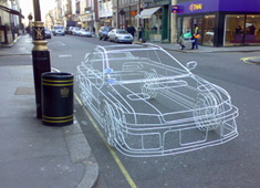 Real Wire Frame Subaru Sculpture by Benedict Radcliffe