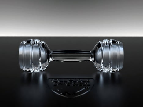 Orrefors Crystal Dumbbell by Alex Undall