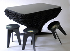 Fabric Draped Curtis Table by Jenny Nordberg