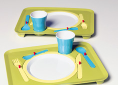 Puzzle Tray Helps Children Set Table Setting