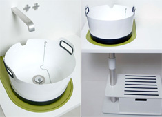 Take Away Sink Saves Water & Space
