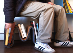 Stool, Bookshelf, Table