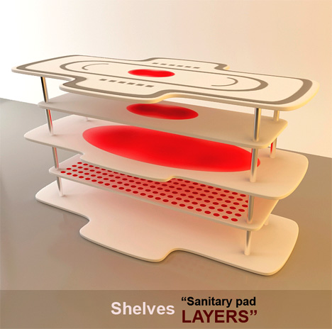 Hygienic Sanitary Pad Layers Table and Sanitary Tampon USB by Andy Kurovets