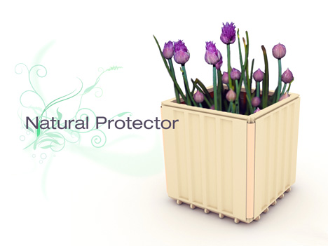 Natural Protector: Modular Flowerpot for Roof Garden by Kyoungho Ha