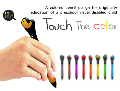 Feelor Touch The Color – Color Pencils For Blind Preschool Children by Noh Ji Hun