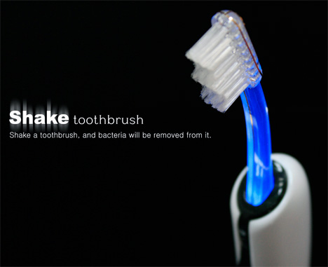 Shake Toothbrush – Kinetic Powered Ultra Violet Sterilization For Toothbrushes by Hak Hyeon Ryu & Gil Ho Jin
