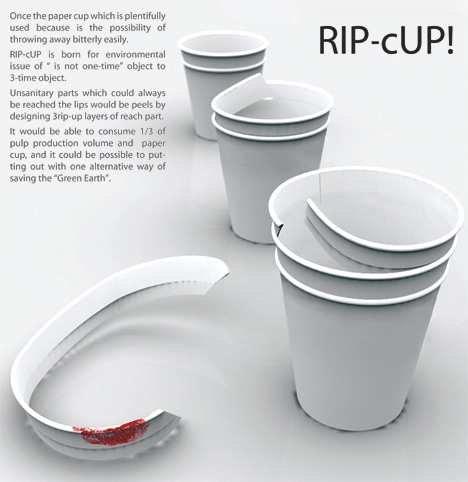 RIP-cUP Disposable Paper Cups by Yoo-Jin Kim & Hyesun Lee