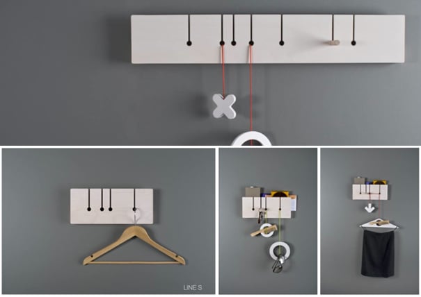 Line wall mounted coat rack by Pavel Sidorenko of Adsen Furniture