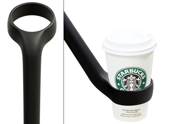 Umbrella With Coffee Cup Handle by Jung-Woo Lee for Ek Design