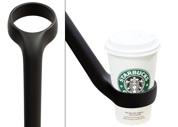 Umbrella With Coffee Cup Handle by Jung-Woo Lee for Ek Design Umbrella With Coffee Cup Handle by Jung-Woo Lee for Ek Design