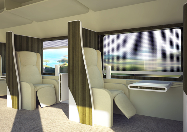 Business Travelers Train Interior by Aleksandar Dimitrov
