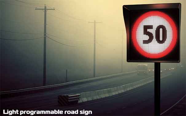 Light Programmable Road Sign by Alexey Chugunnikov 
