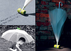 Umbrella Does A Smiling Wheelie!
