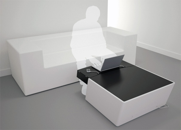@home Coffee Table That Integrates Gadgets by Philippe Barsol