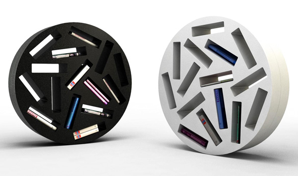 rolling bookshelf2 با این طرح کتابخانه چرخه دانش خود را به حرکت در آورید