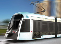 Modern Tram with Ancient Influence