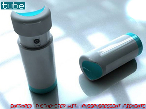 Tube Infrared Thermometer With Phosphorescent Pigments by Murat Ozveri & Anil Dincer for Design Quadro