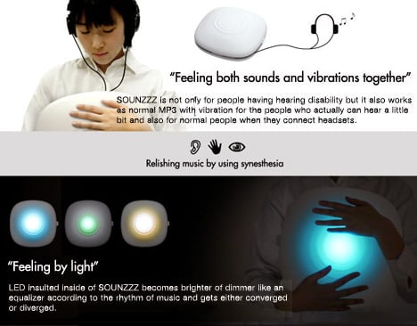 SOUNZZZ Vibrating MP3 Player For The Deaf by Sungwoo Park