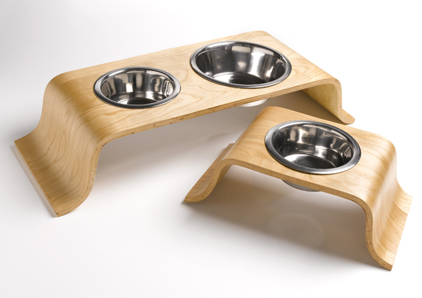 Roxie Doggie Big Bend and Little Bend bowl holders by Maya Khaira