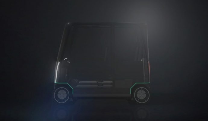 Futuristic cabin on wheels