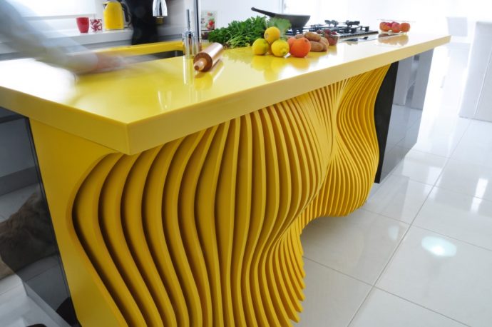 The kitchen with a yellow soul