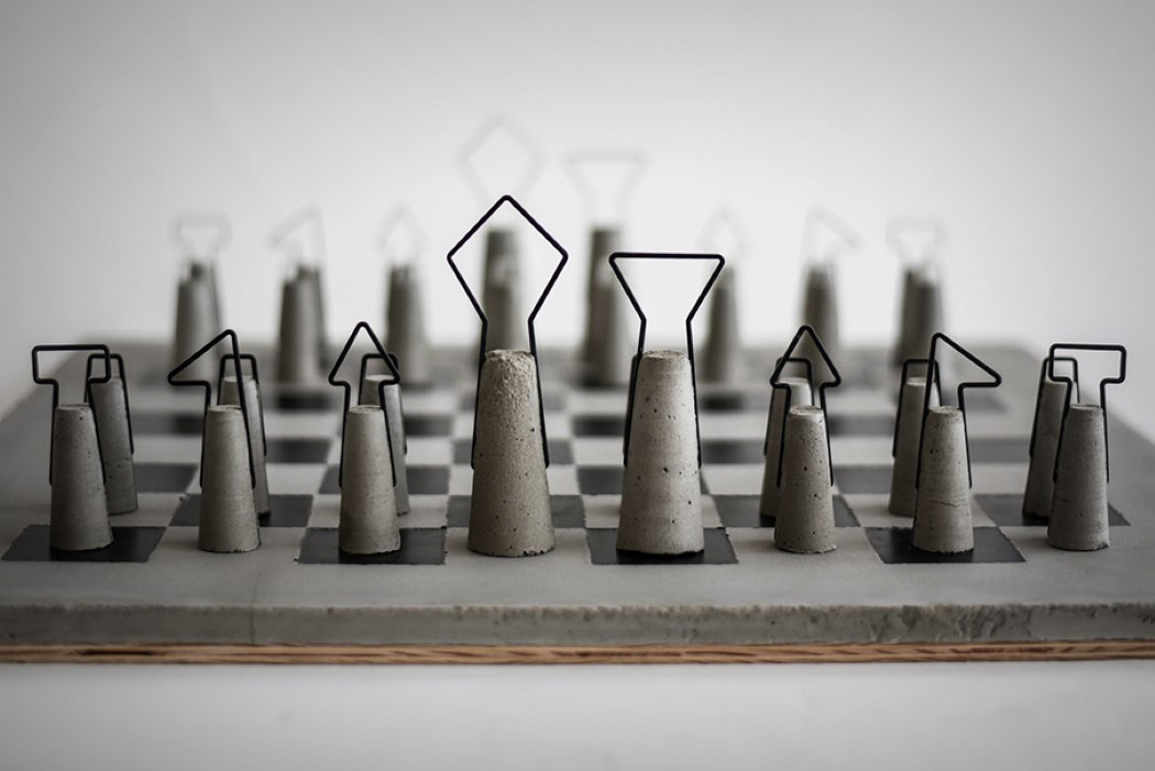 Daniel Skoták's Fortify Concrete Chess Set is Perfect for Minimalists