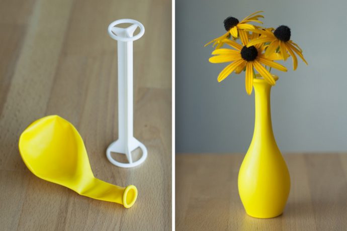 Balloon + Water = Instant flower vase!