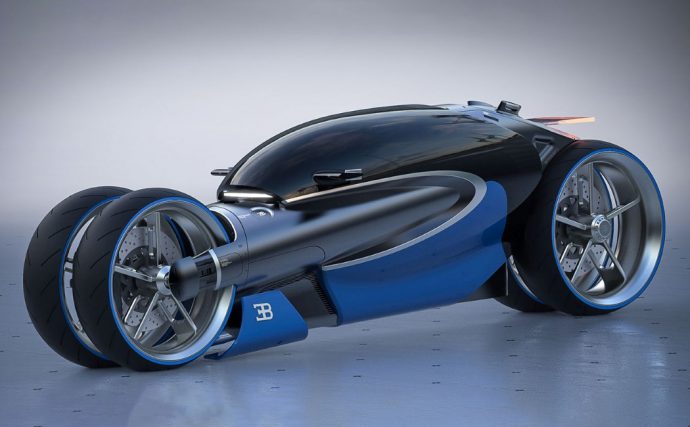 You need a motorcycle licence to drive this Bugatti!