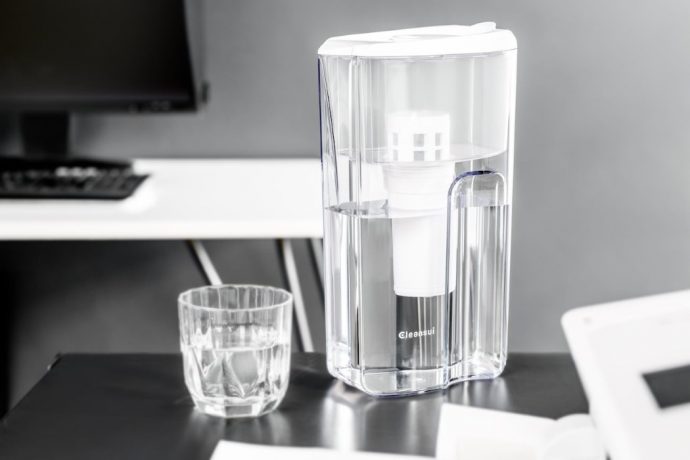 The Cleansui filtering jug is as pristine-looking as the water inside