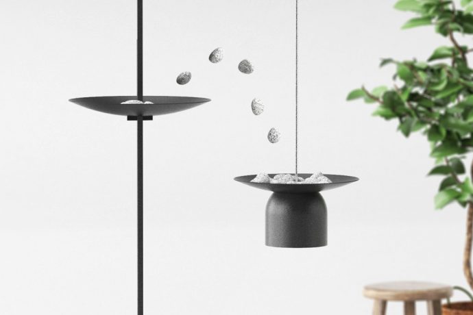 A Lamp That’s Adjusted Using Stones!