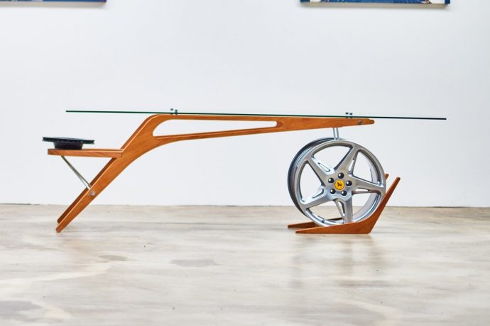 A Table That Beautifully Portrays the Iconic Designs of Ferrari