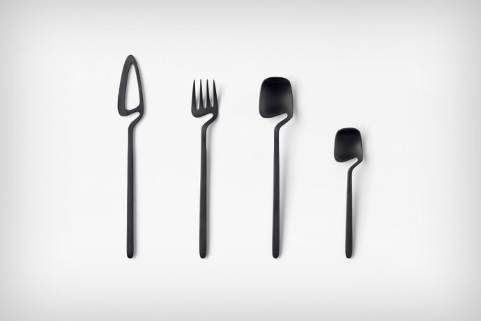 Nendo’s minimal, skeletal cutlery design has a functional purpose