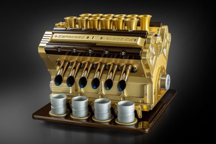 Let this V12 engine espresso maker supercharge your coffee and your day