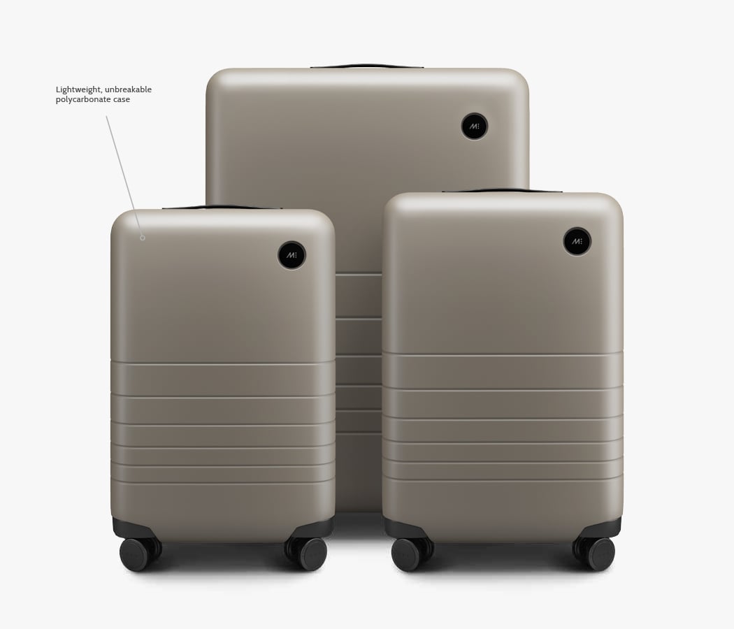 Monos 27-inch Medium Check-In Spinner Luggage in Rose Quartz