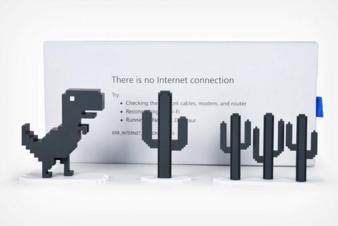 Someone made an actual toy-diorama of Google’s offline browser game!