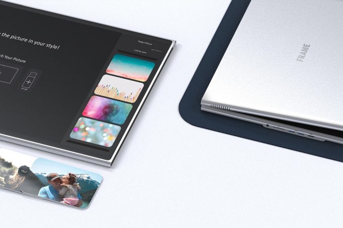 Folding laptop unfolds to share memories
