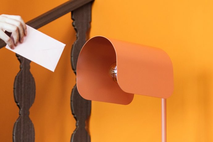 A Lamp with a Post Box Motif