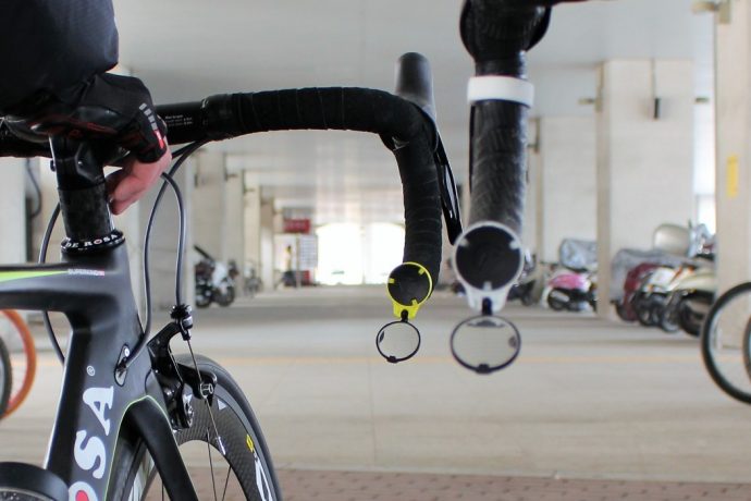The Corky gives bicyclers an instant flip-out rear-view-mirror