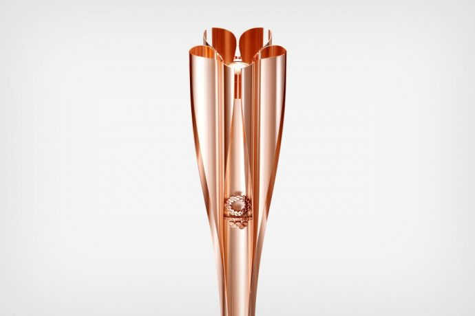 The Tokyo 2020 Olympic torch takes inspiration from Japanese cherry blossoms