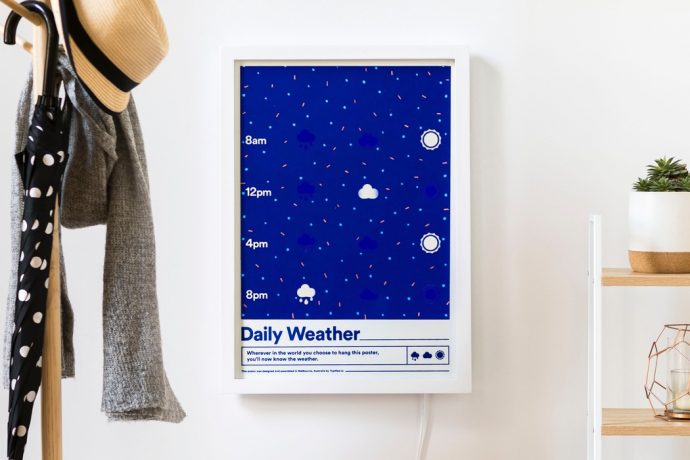 A smart poster that knows the weather