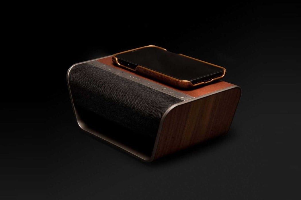 The Cavalier Air is a hipster-looking smart-speaker that also wirelessly charges phones