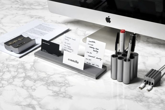 Deskape’s minimal desk organizers pair perfectly with your anodized-aluminum tech