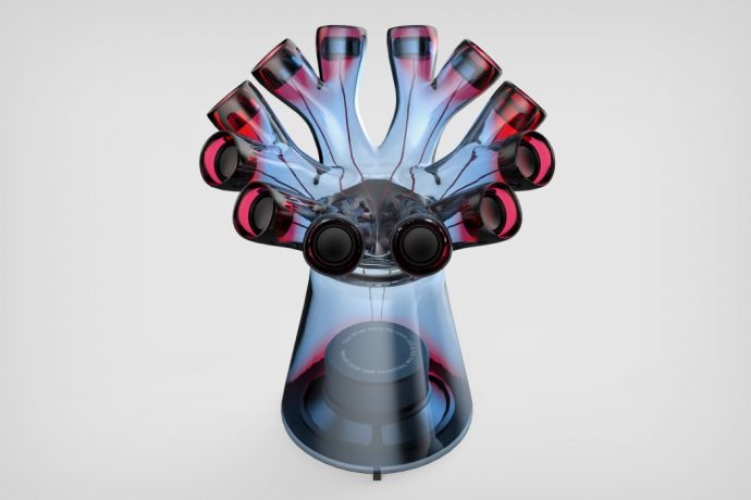 This tree-shaped home speaker branches out into 360° surround sound!