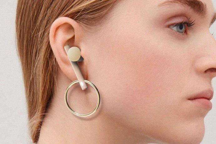 The beautiful pairing of earphones and earrings