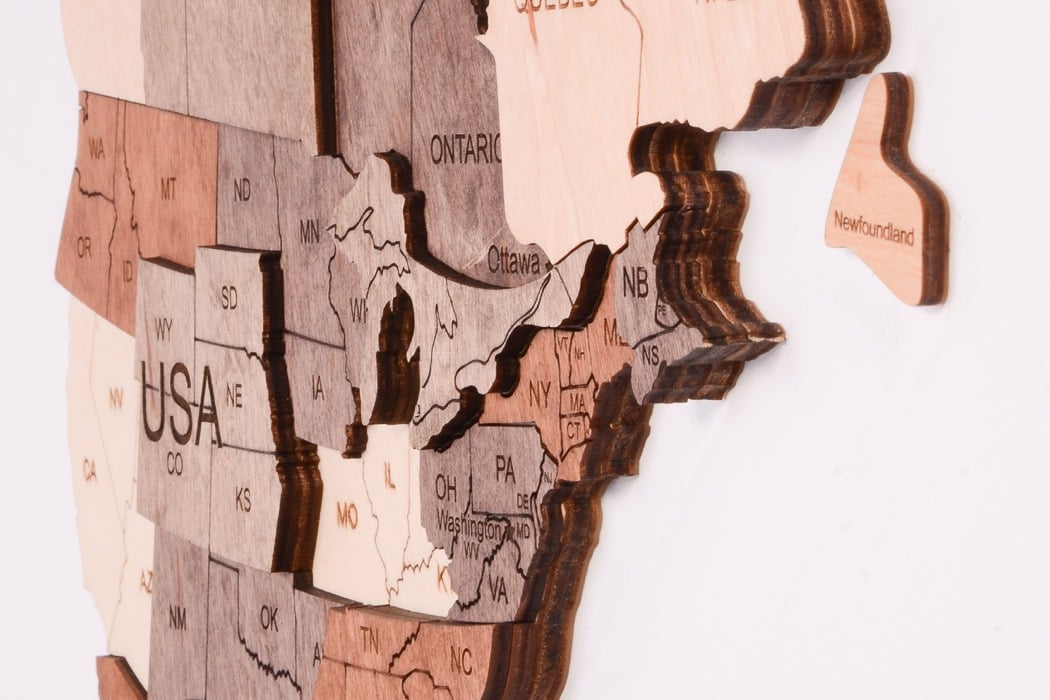 The first-ever 3D Wooden World Map to chart your travels - Yanko Design