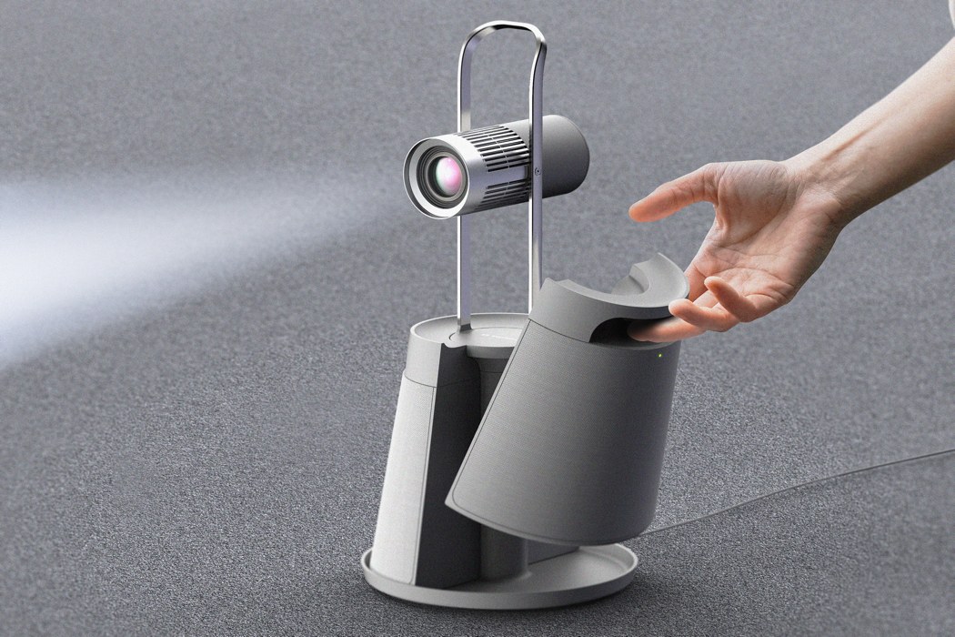 This beam projector’s detachable speakers make for an immersive viewing