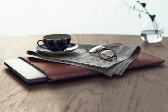 The Woolnut sleeve for the MacBook is premium on the outside, protective on the inside